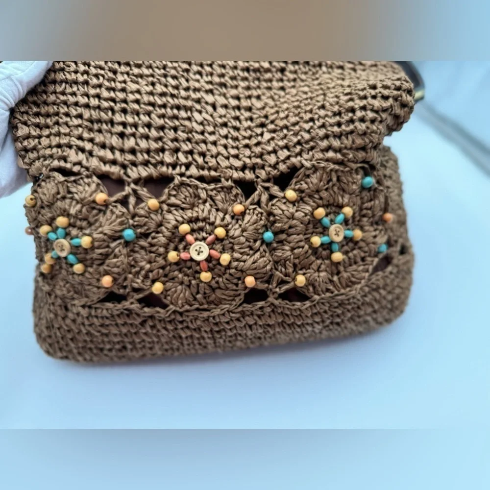 Beaded Woven Shoulder Bag